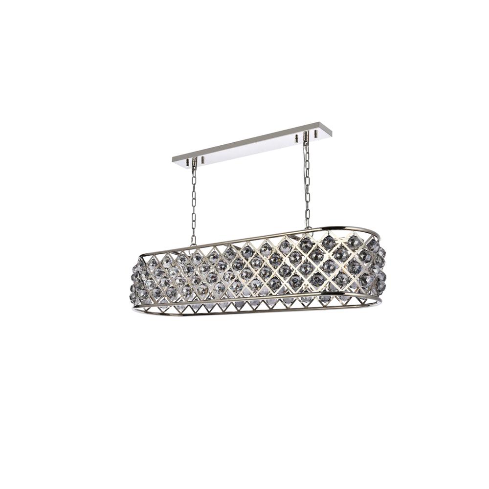 Madison 7 light polished Nickel Chandelier Silver Shade (Grey) Royal Cut Crystal. Picture 6