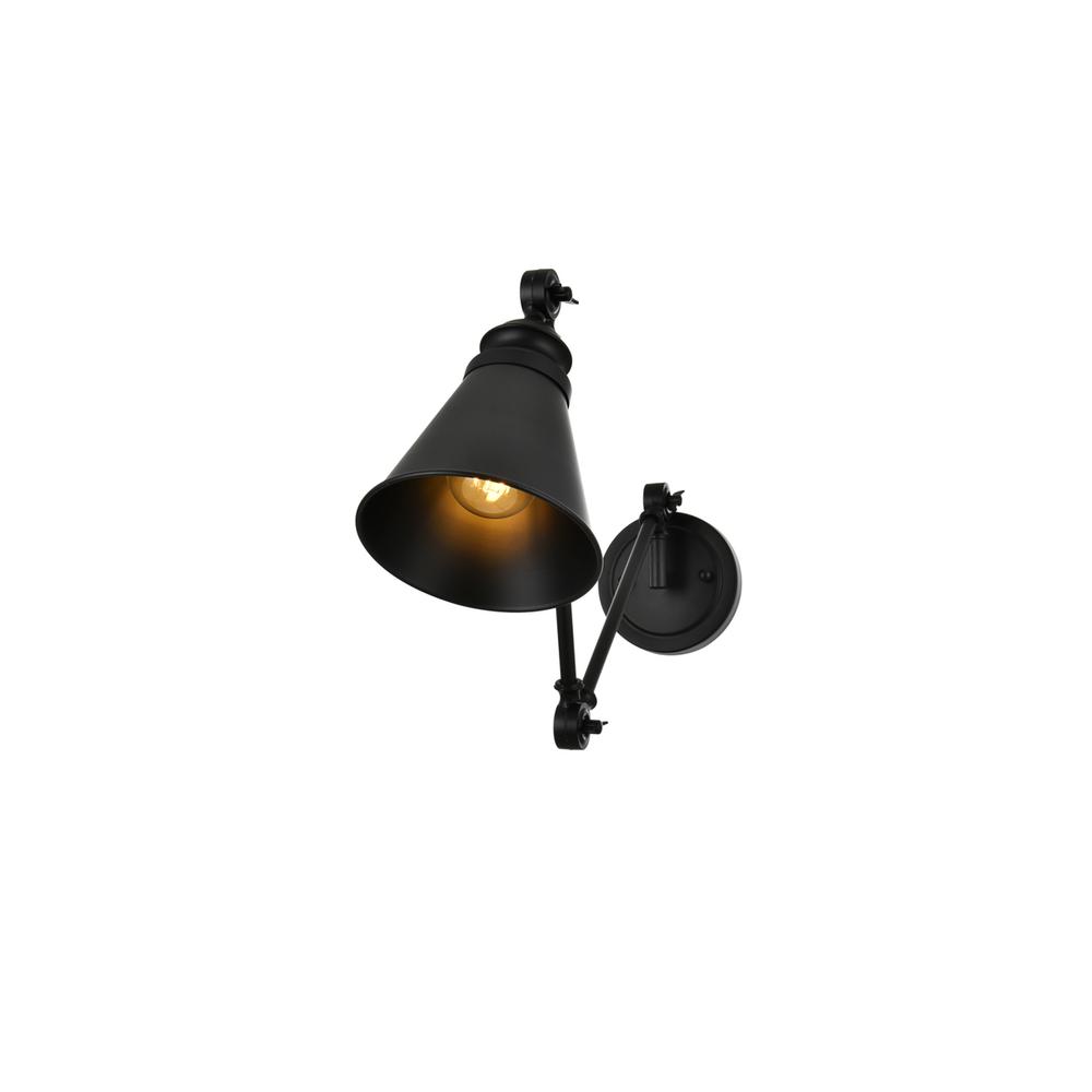 Ledger 1 light Black swing arm wall sconce. Picture 2