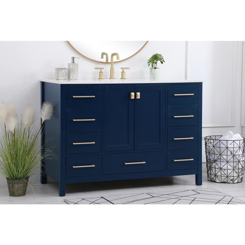 48 inch Single Bathroom Vanity in Blue. Picture 2