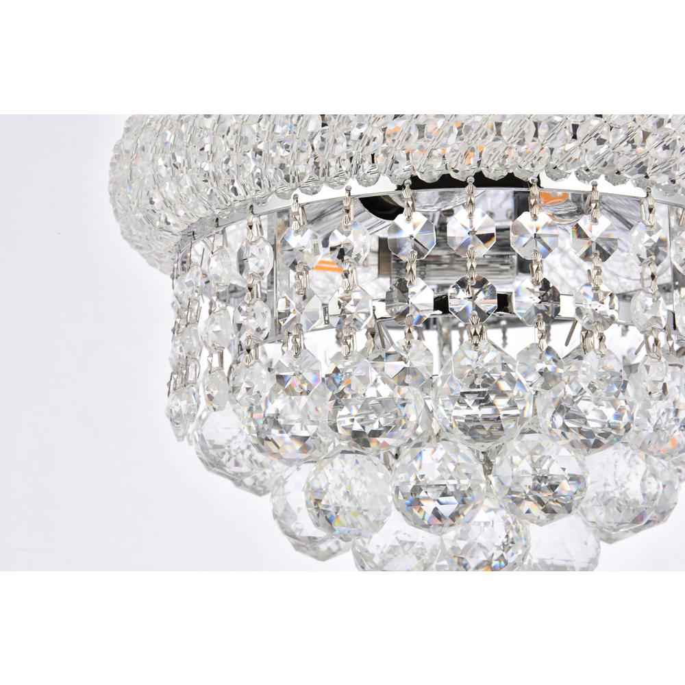 Primo 3 light Chrome Flush Mount Clear Royal Cut Crystal. Picture 4