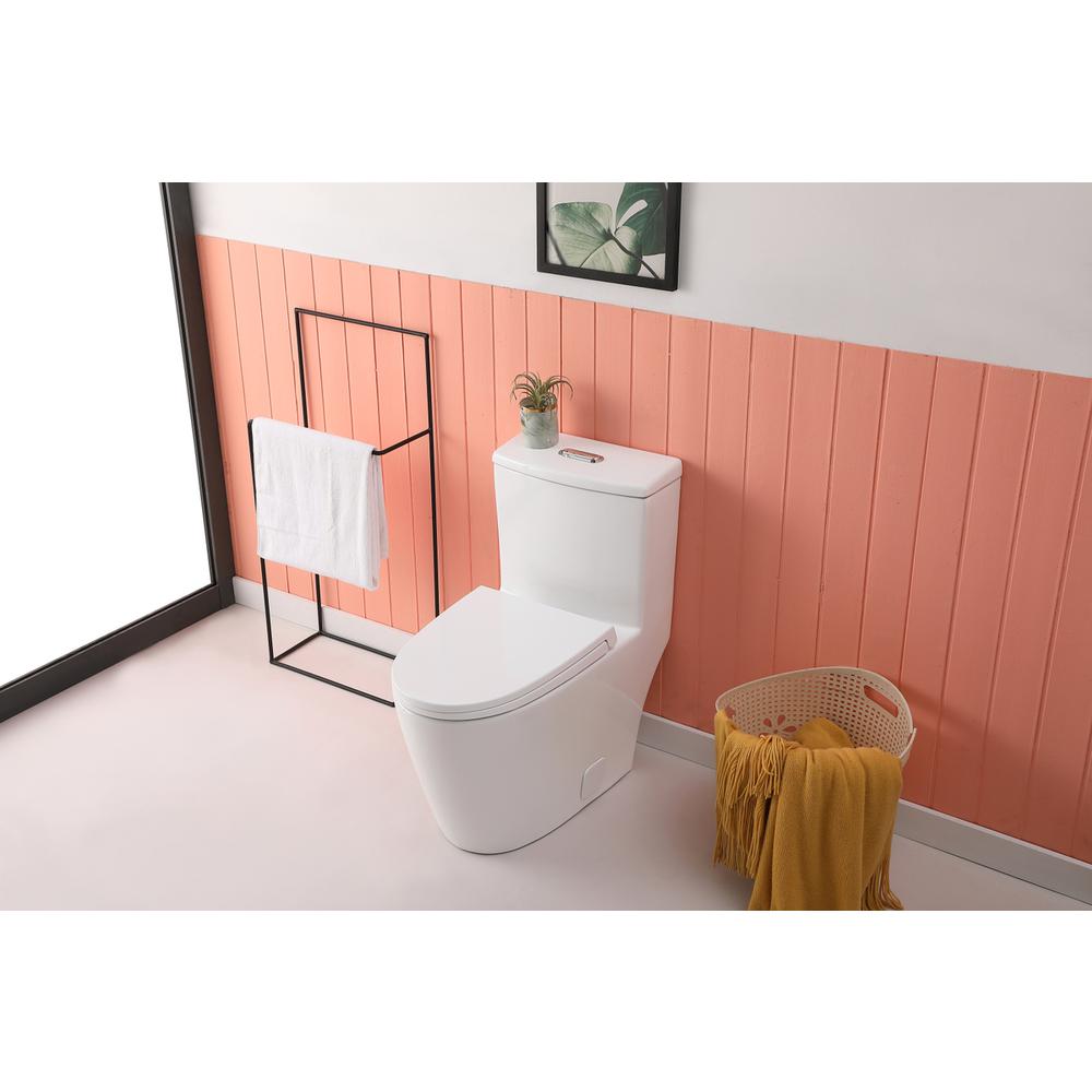 Winslet One-piece elongated Toilet 28x16x29 in White. Picture 3