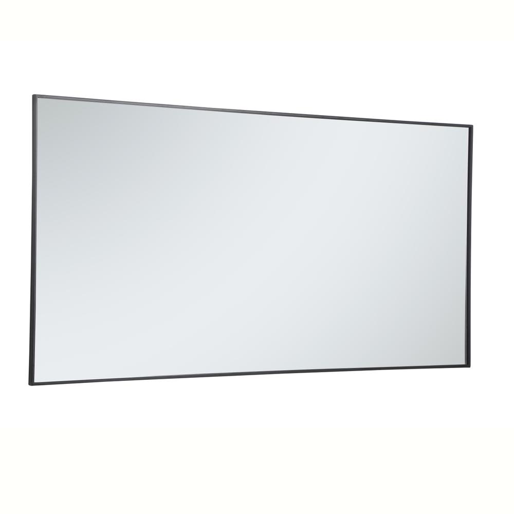 Metal frame rectangle mirror 36 inch in Black. Picture 7