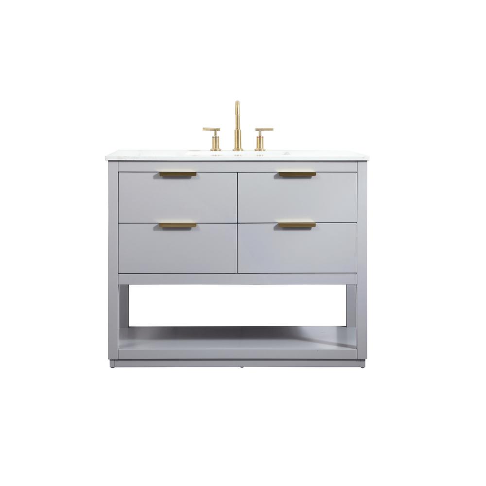 42 inch Single bathroom vanity in grey. Picture 1