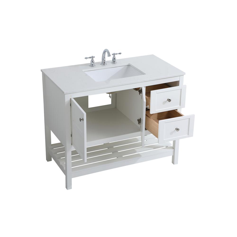 42 inch Single Bathroom Vanity in White. Picture 8