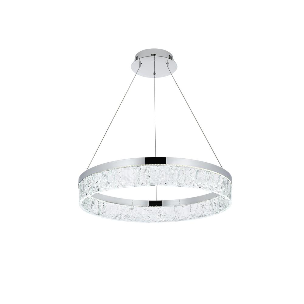 Linden 22 inch Adjustable LED chandelier in Chrome. Picture 3