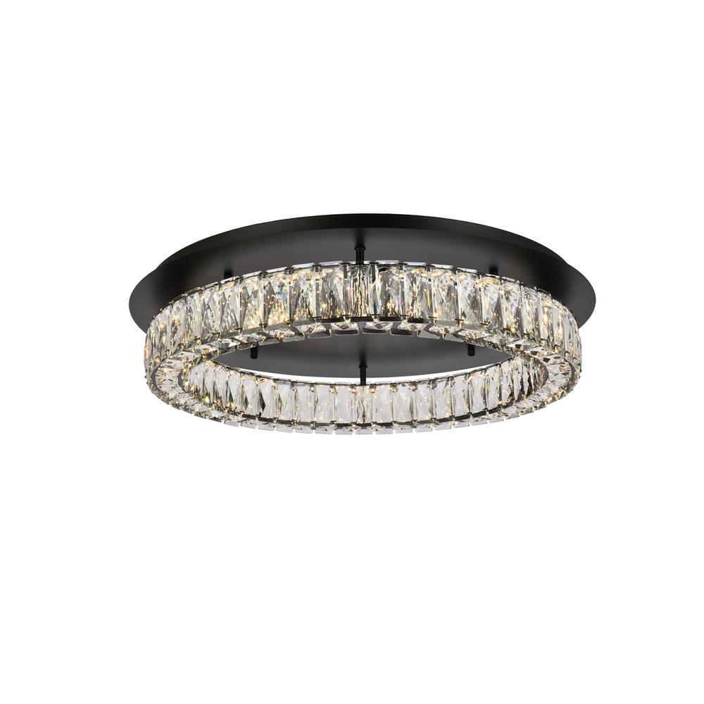 Monroe 26 inch LED Single flush mount in black. Picture 1