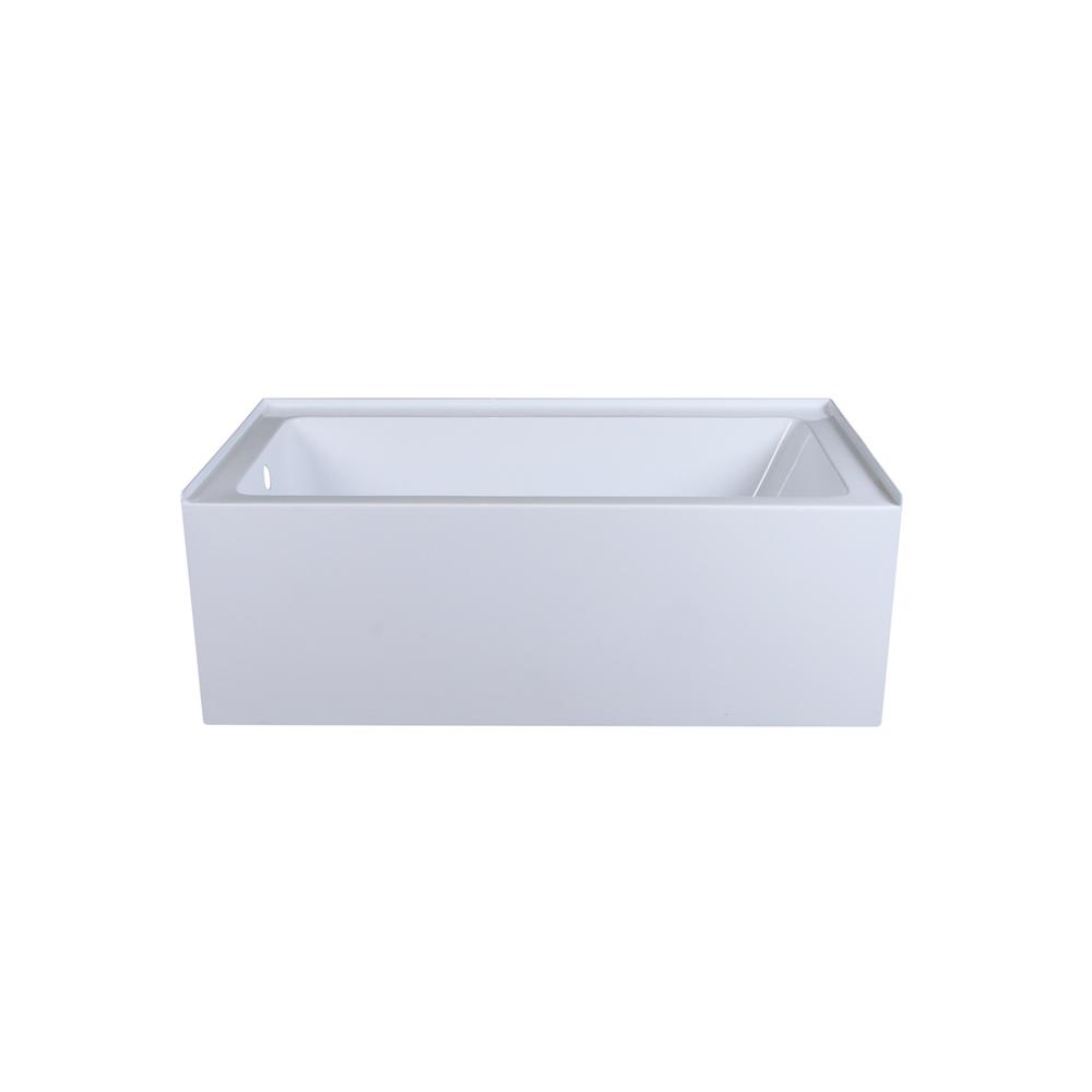 Alcove soaking bathtub 32x60 inch left drain in glossy white. Picture 1