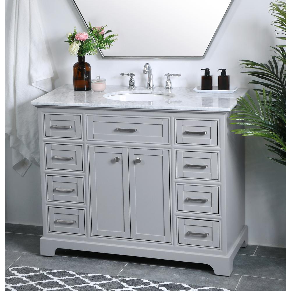42 in. Single Bathroom Vanity set in light grey. Picture 3
