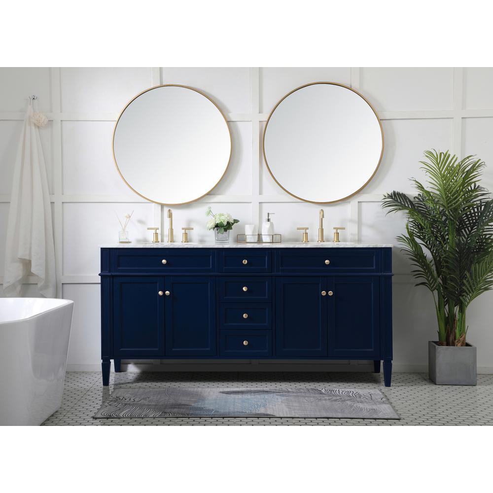 72 inch double bathroom vanity in blue. Picture 4