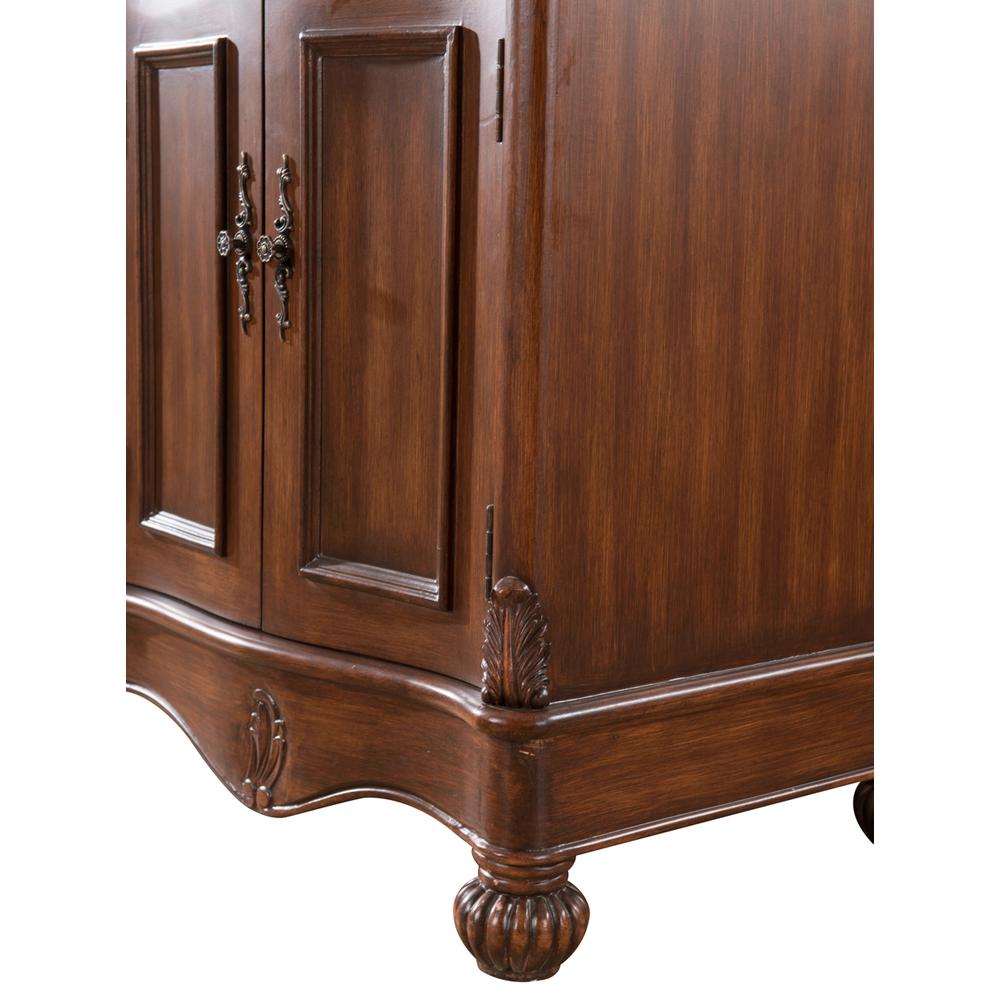 60 inch Double Bathroom vanity in Teak with ivory white engineered marble. Picture 10