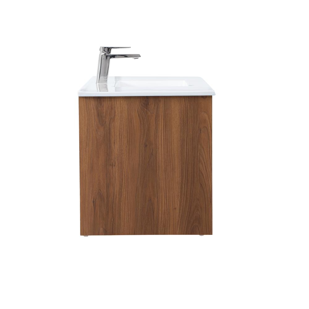 48 inch  Single Bathroom Floating Vanity in Walnut Brown. Picture 12
