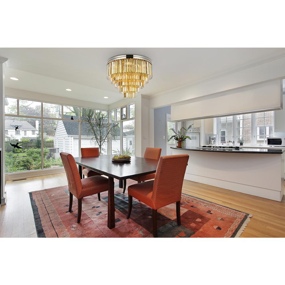 Sydney 17 light polished nickel Flush Mount Golden Teak. Picture 7