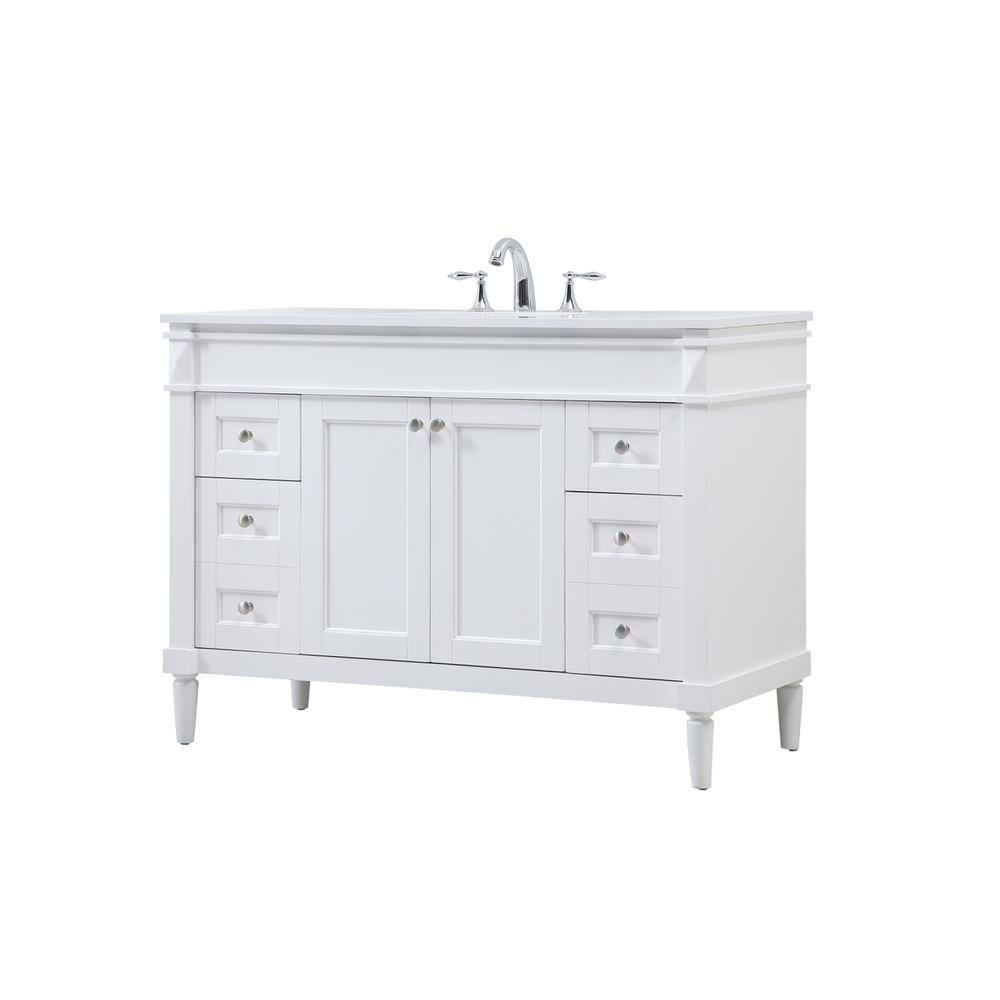 48 inch Single bathroom vanity in white. Picture 7