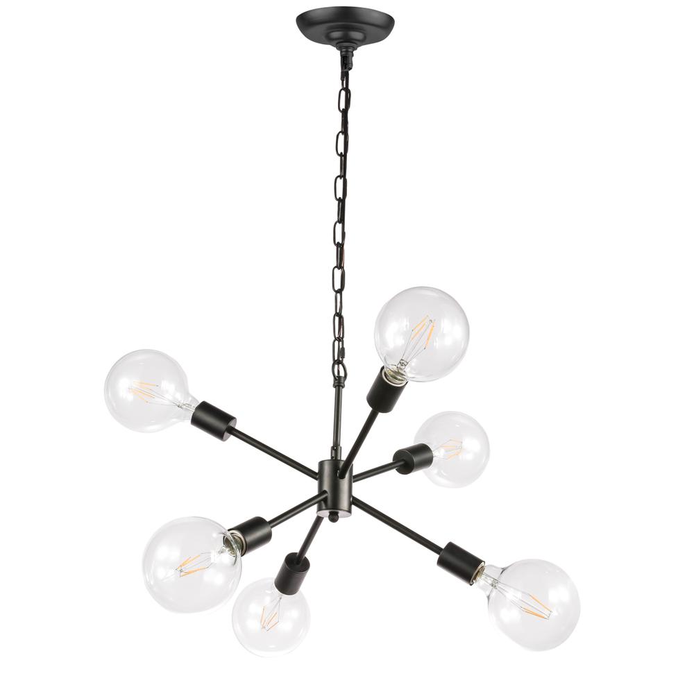 Nolan  6 light Black pendant. Picture 6