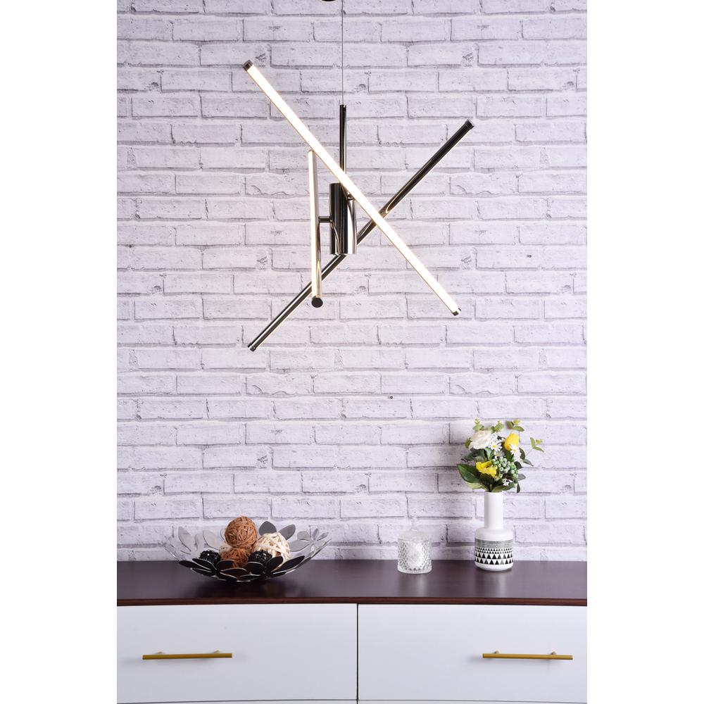 Sonya 3 Light polished Nickel Pendant. Picture 9