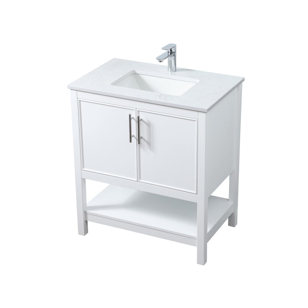 30 Inch SIngle Bathroom Vanity In White. Picture 8