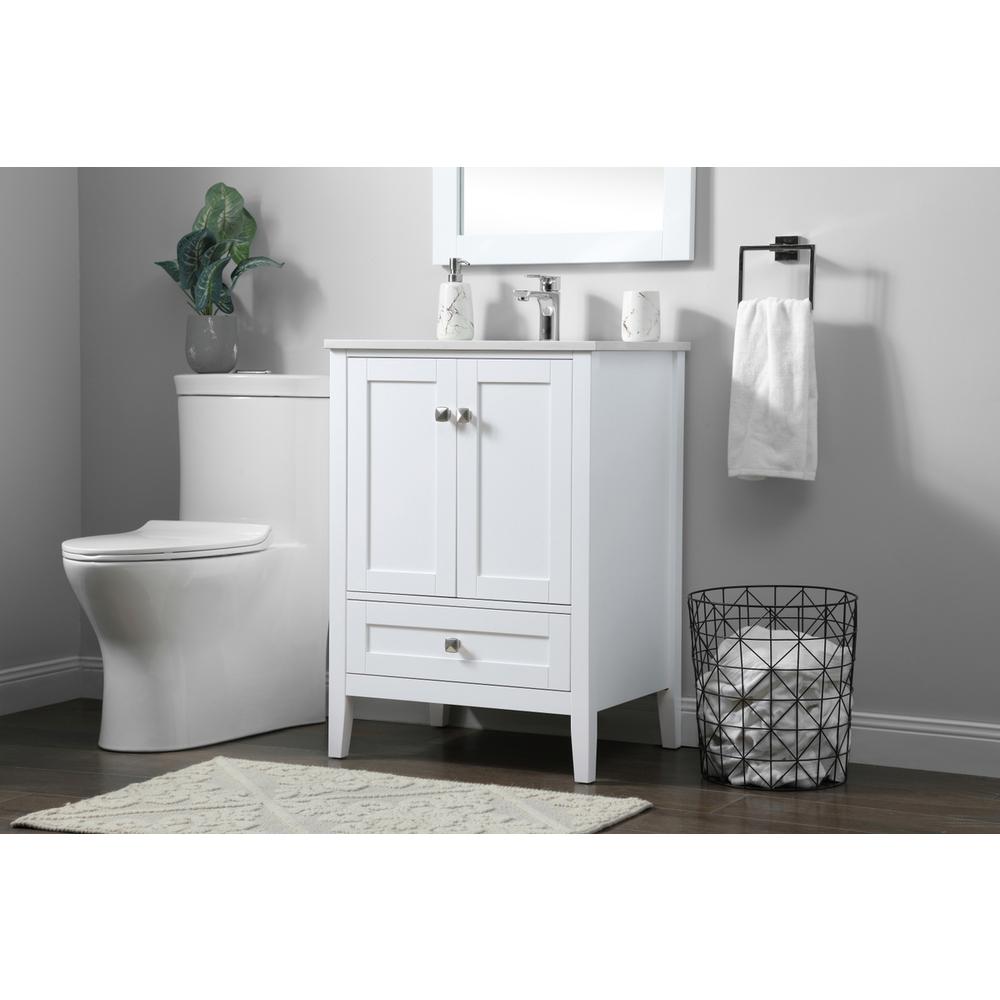 24 Inch SIngle Bathroom Vanity In White. Picture 2