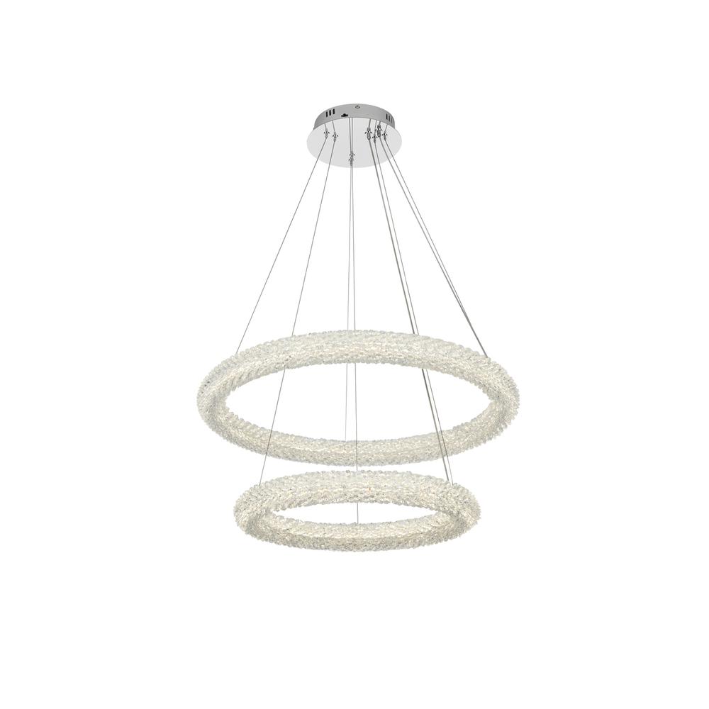 Bowen 28 inch Adjustable LED Chandelier in Chrome. Picture 2