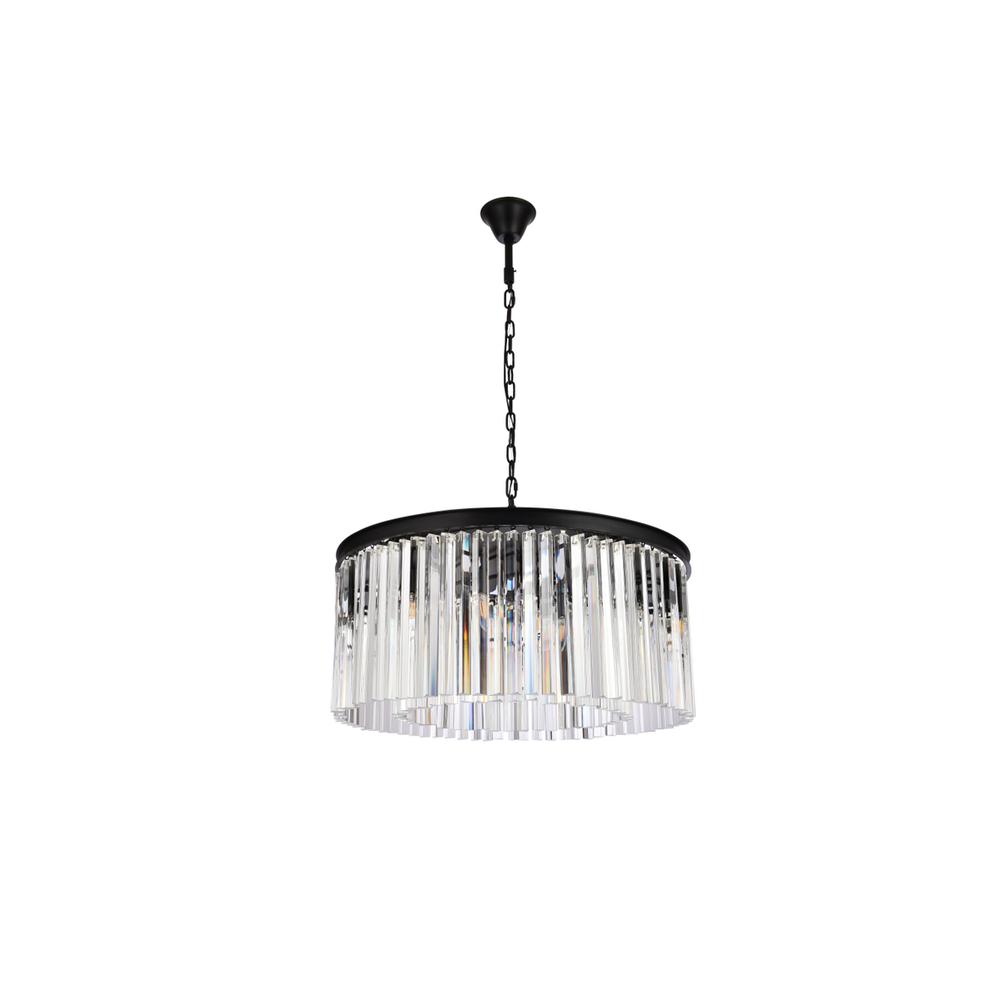 Sydney 8 light Matte Black Chandelier Clear Royal Cut Crystal. Picture 6