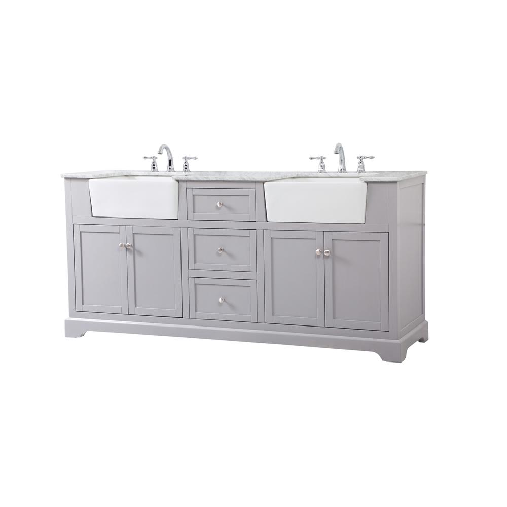 72 inch double bathroom vanity in grey. Picture 7