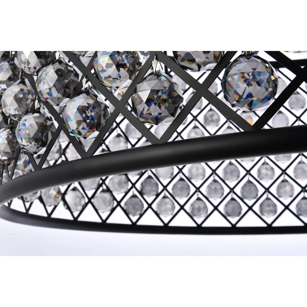 Madison 10 light Matte Black Chandelier Silver Shade (Grey) Royal Cut Crystal. Picture 3