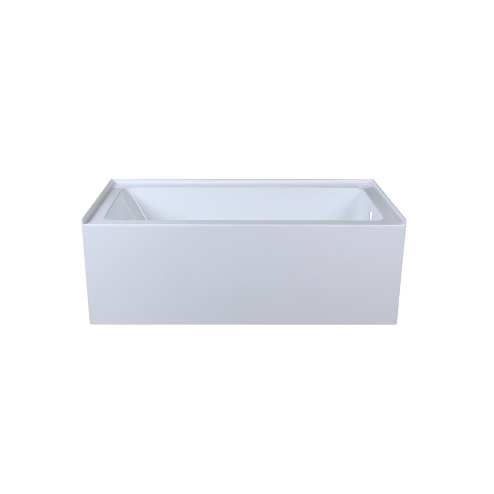 Alcove soaking bathtub 30x60 inch right drain in glossy white. Picture 1
