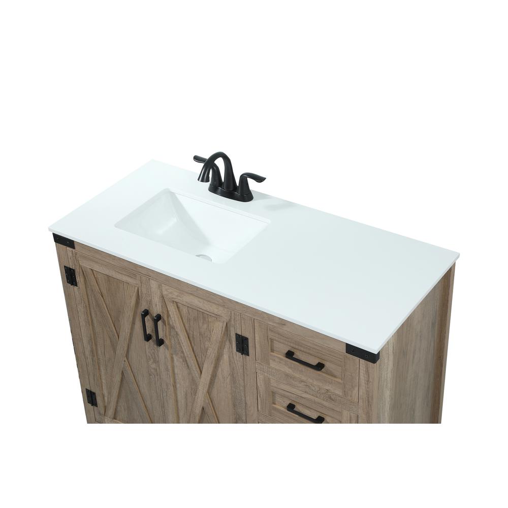 42 inch Single bathroom vanity in natural oak. Picture 10