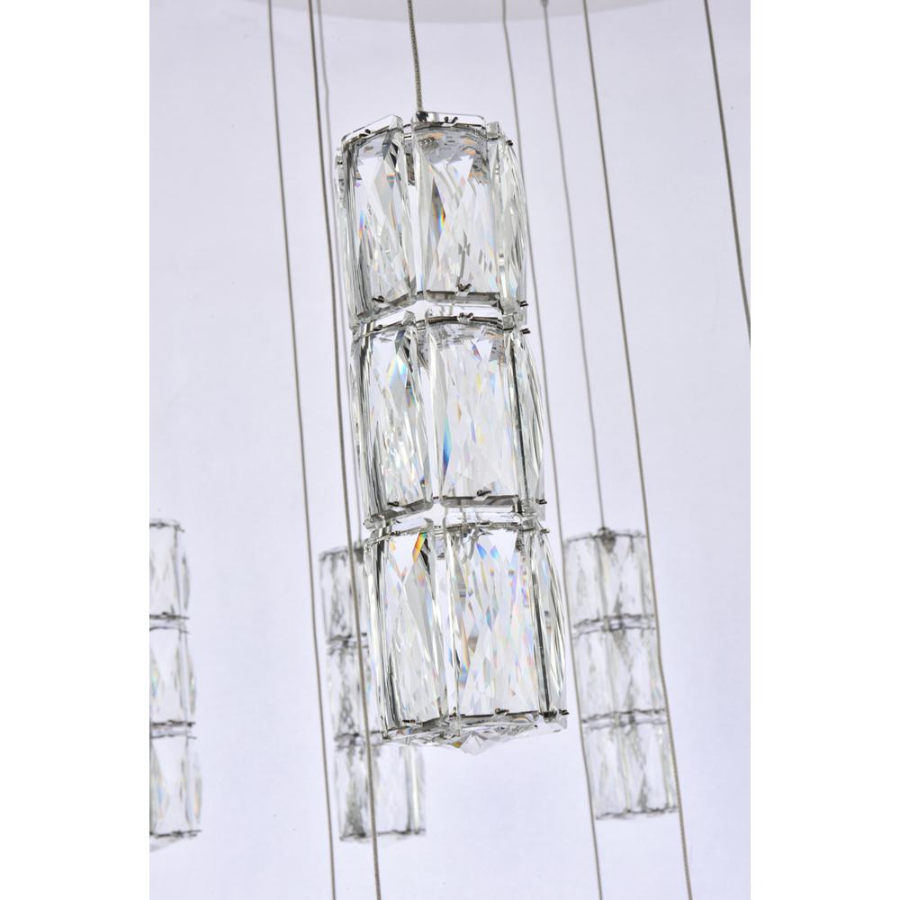 Polaris 38 inch LED chandelier in chrome. Picture 3