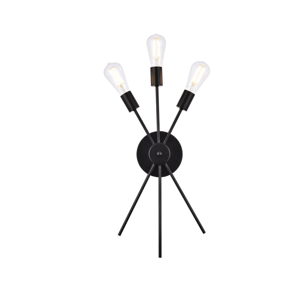 Lucca 11 inch bath sconce in black. Picture 1