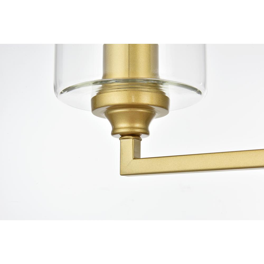 Mayson 3 light Brass and Clear Bath Sconce. Picture 5