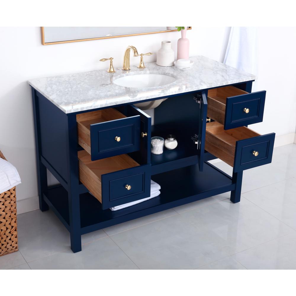 48 inch Single bathroom vanity in Blue. Picture 4