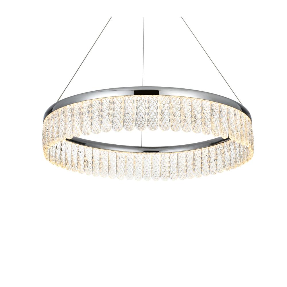 Rune 24 inch Adjustable LED chandelier in Chrome. Picture 4