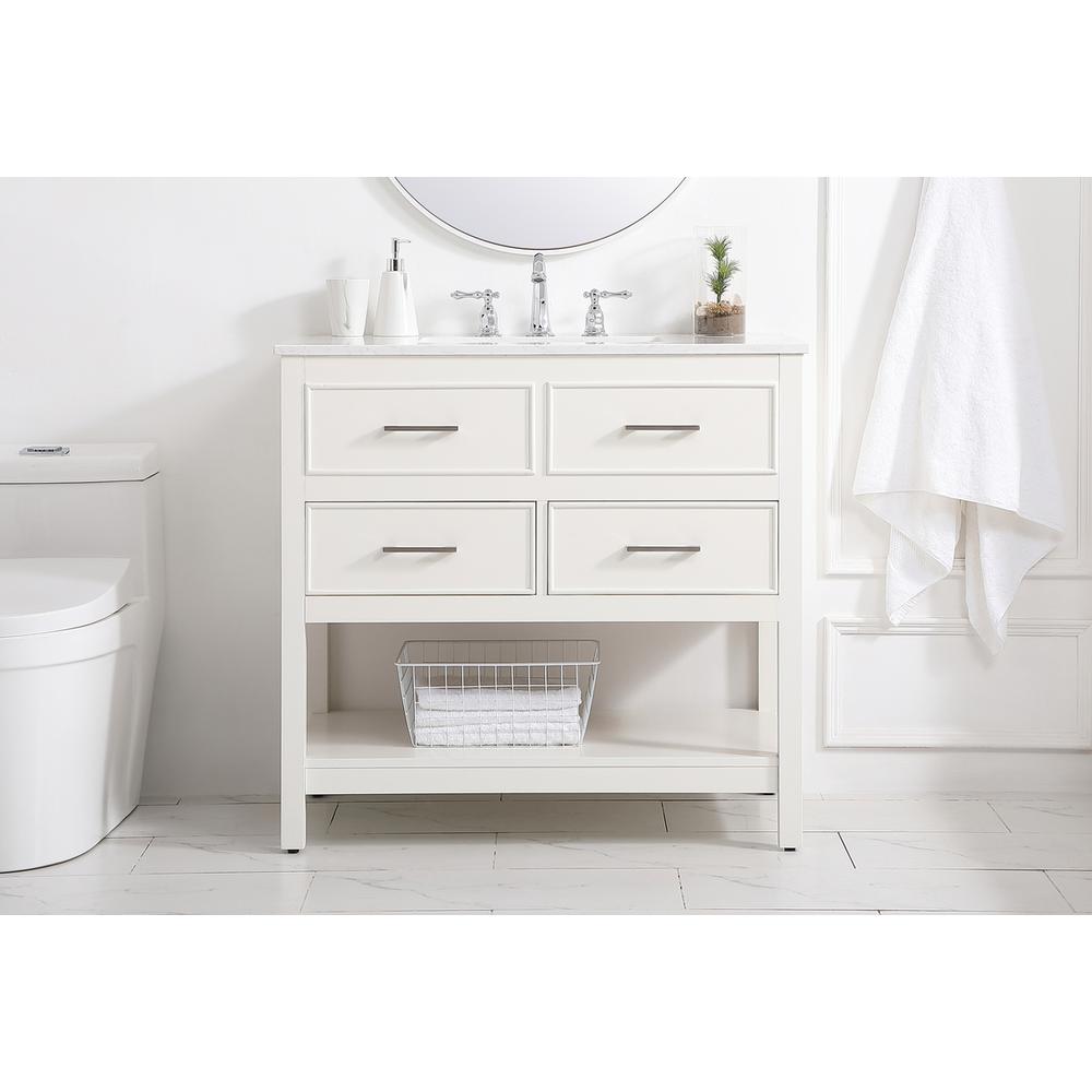 36 inch Single bathroom vanity in white. Picture 14