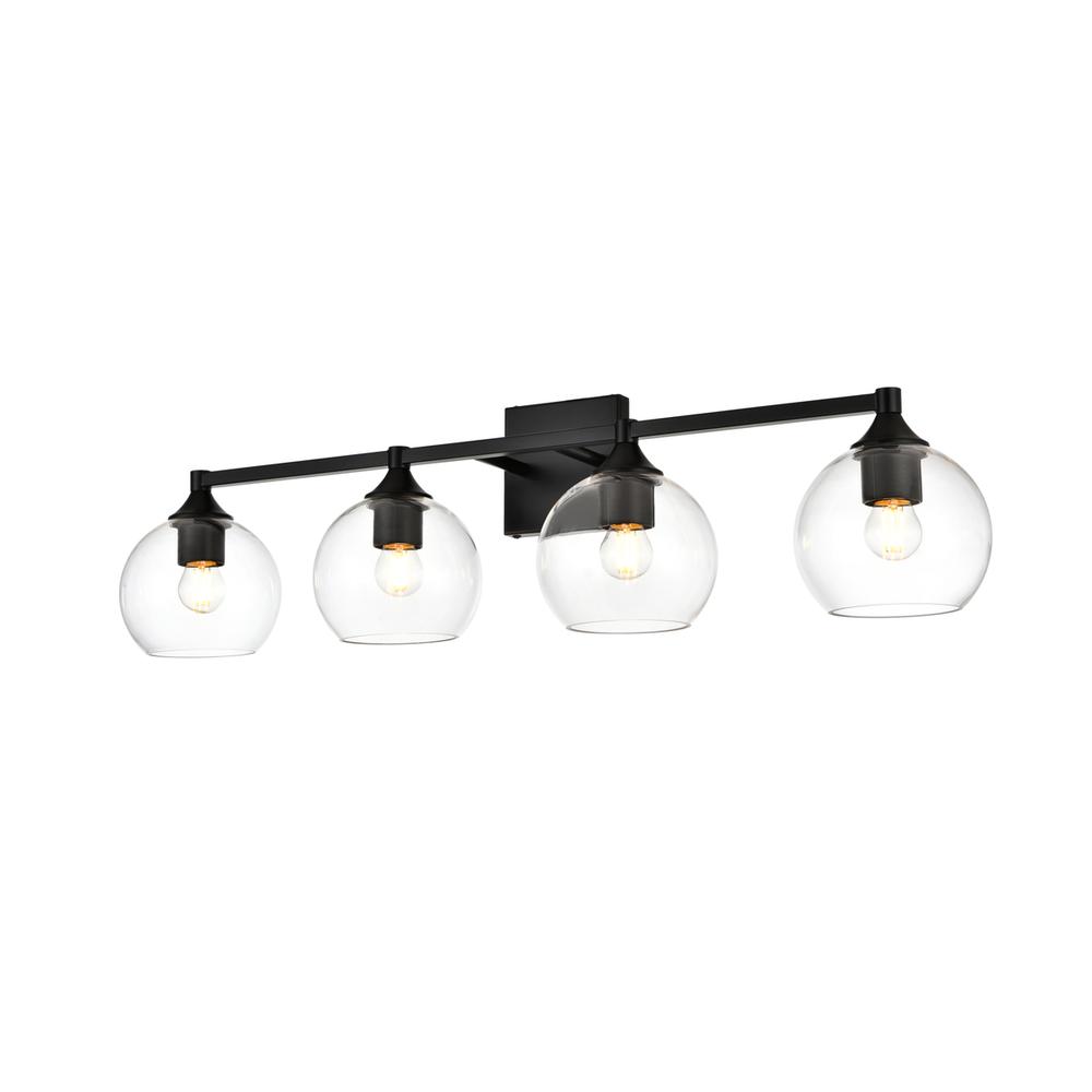 Foster 4 light Black and Clear Bath Sconce. Picture 2