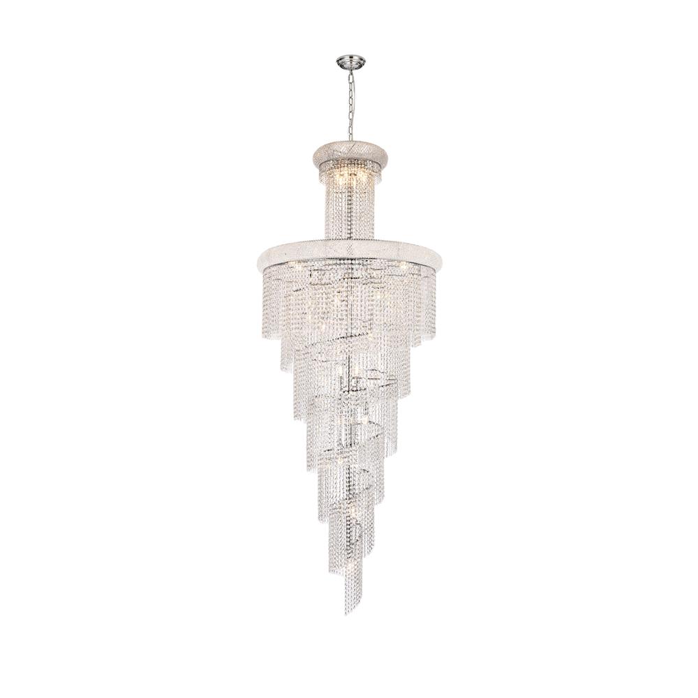 Spiral 32 light Chrome Chandelier Clear Royal Cut Crystal. Picture 1