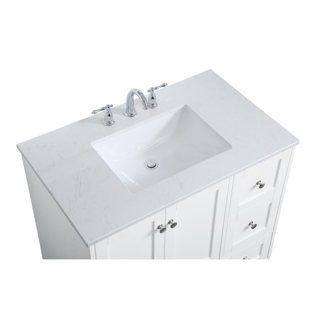 36 inch Single Bathroom Vanity in White. Picture 10