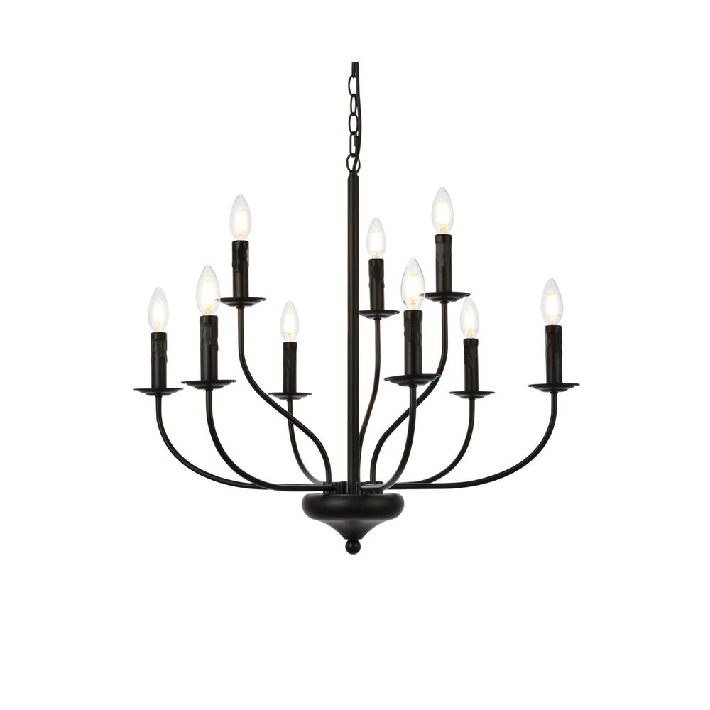 Westley 9 lights pendant in black. Picture 2
