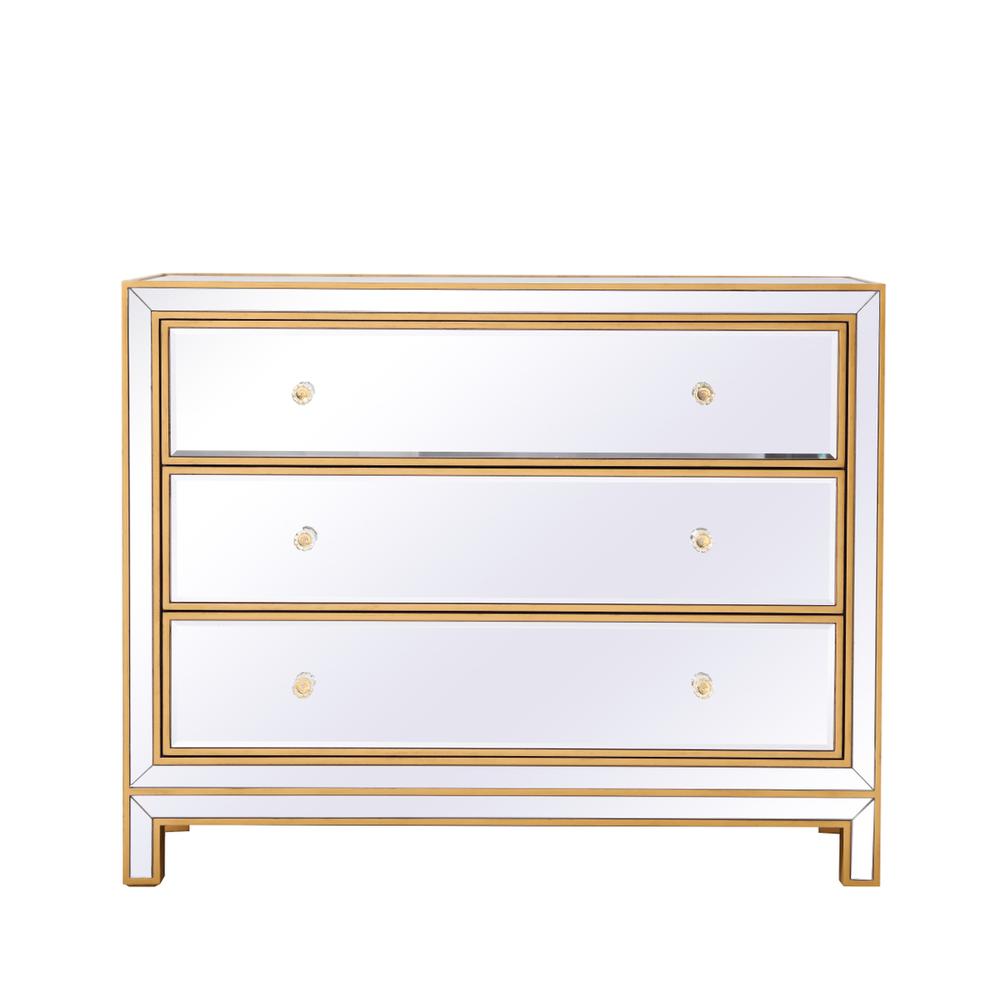 Chest 3 drawers 40in. W x 16in. D x 32in. H in gold. Picture 1