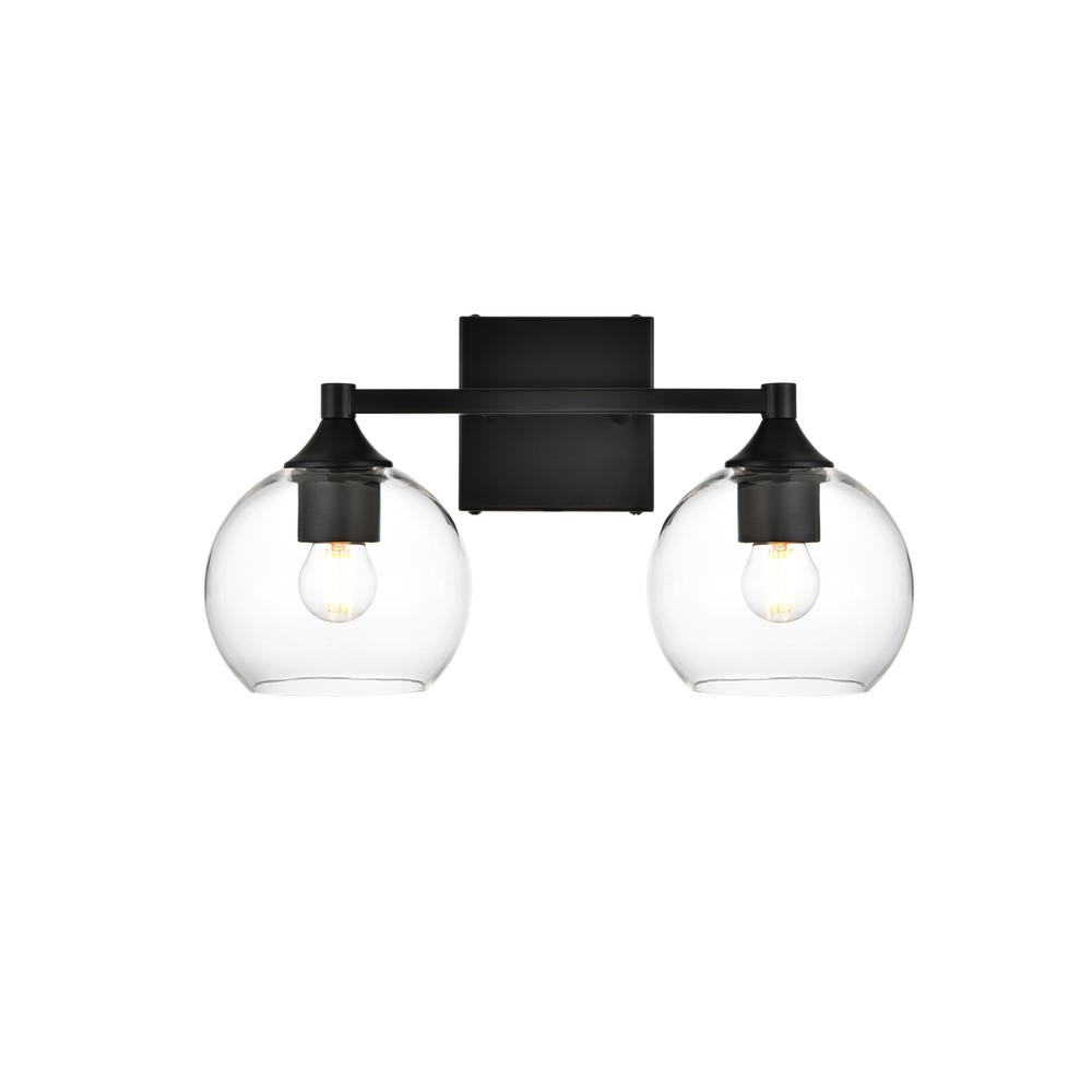 Foster 2 light Black and Clear Bath Sconce. Picture 1