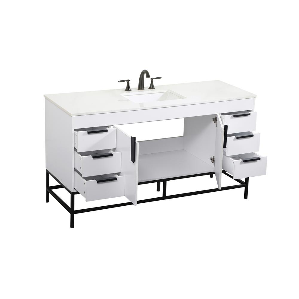 60 inch Single bathroom vanity in white. Picture 9
