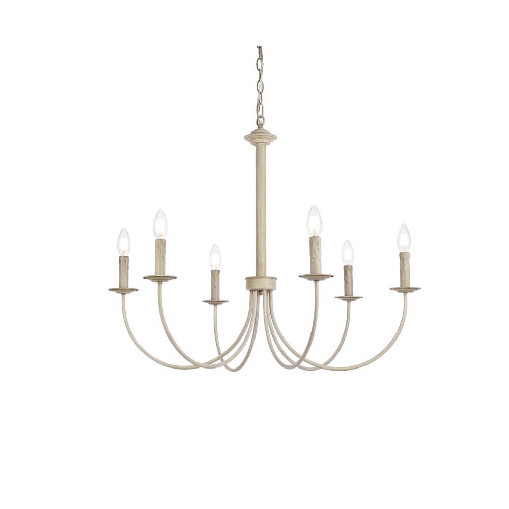 Brielle 6 lights pendant in weathered dove. Picture 2