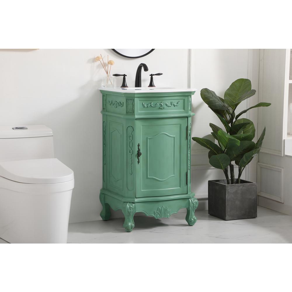21 inch Single Bathroom vanity in vintage mint. Picture 2