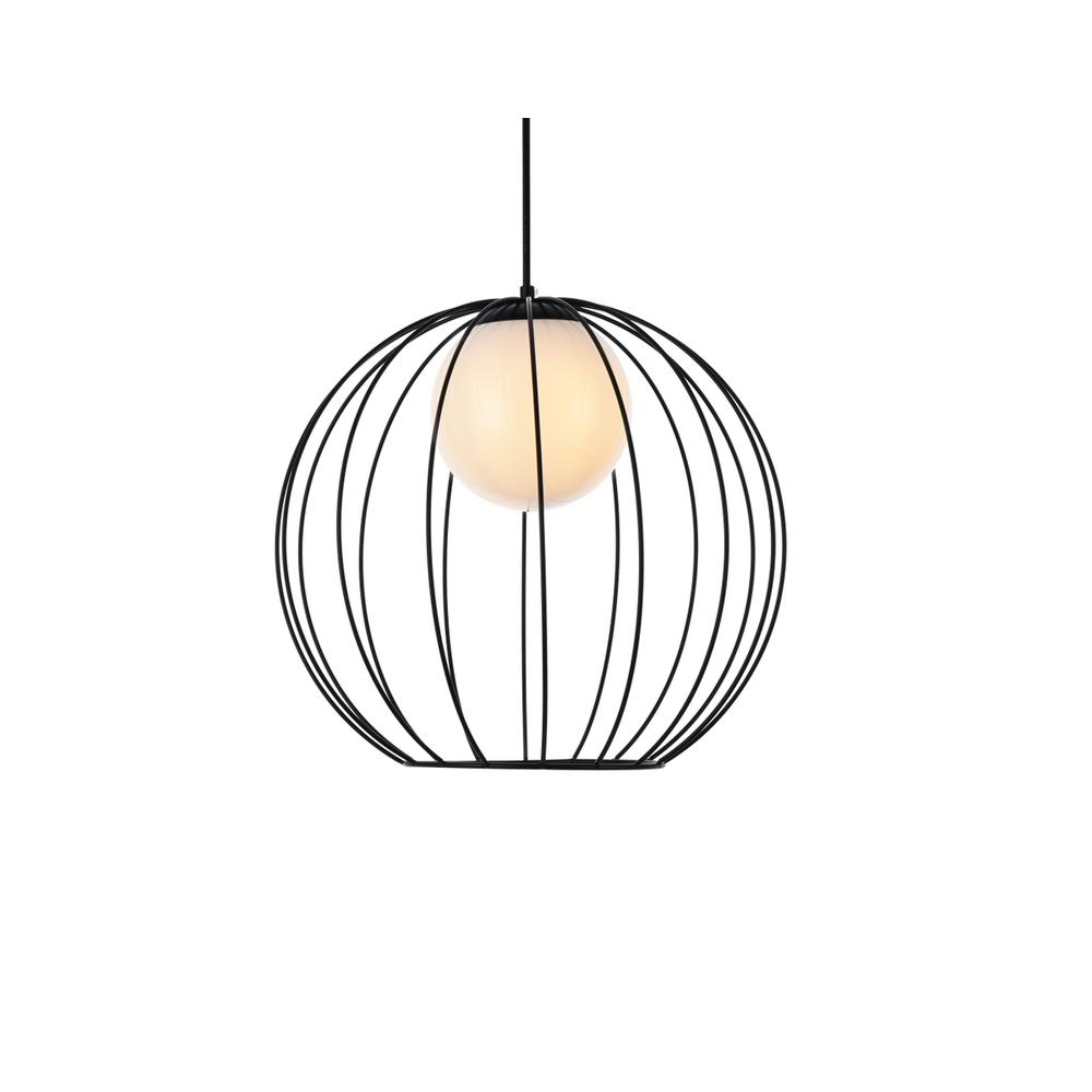 Wetzel 1 light black pendant. Picture 2