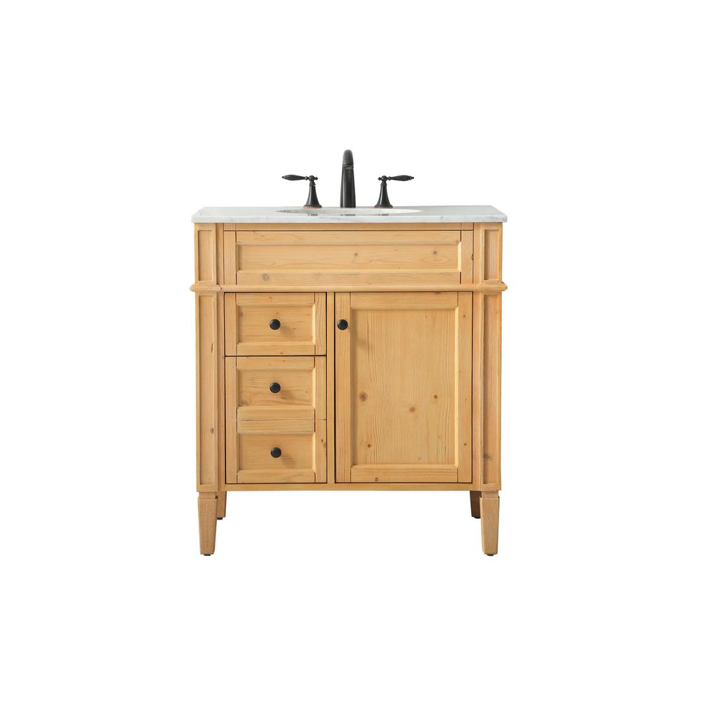 32 inch Single bathroom vanity in natural wood. Picture 1
