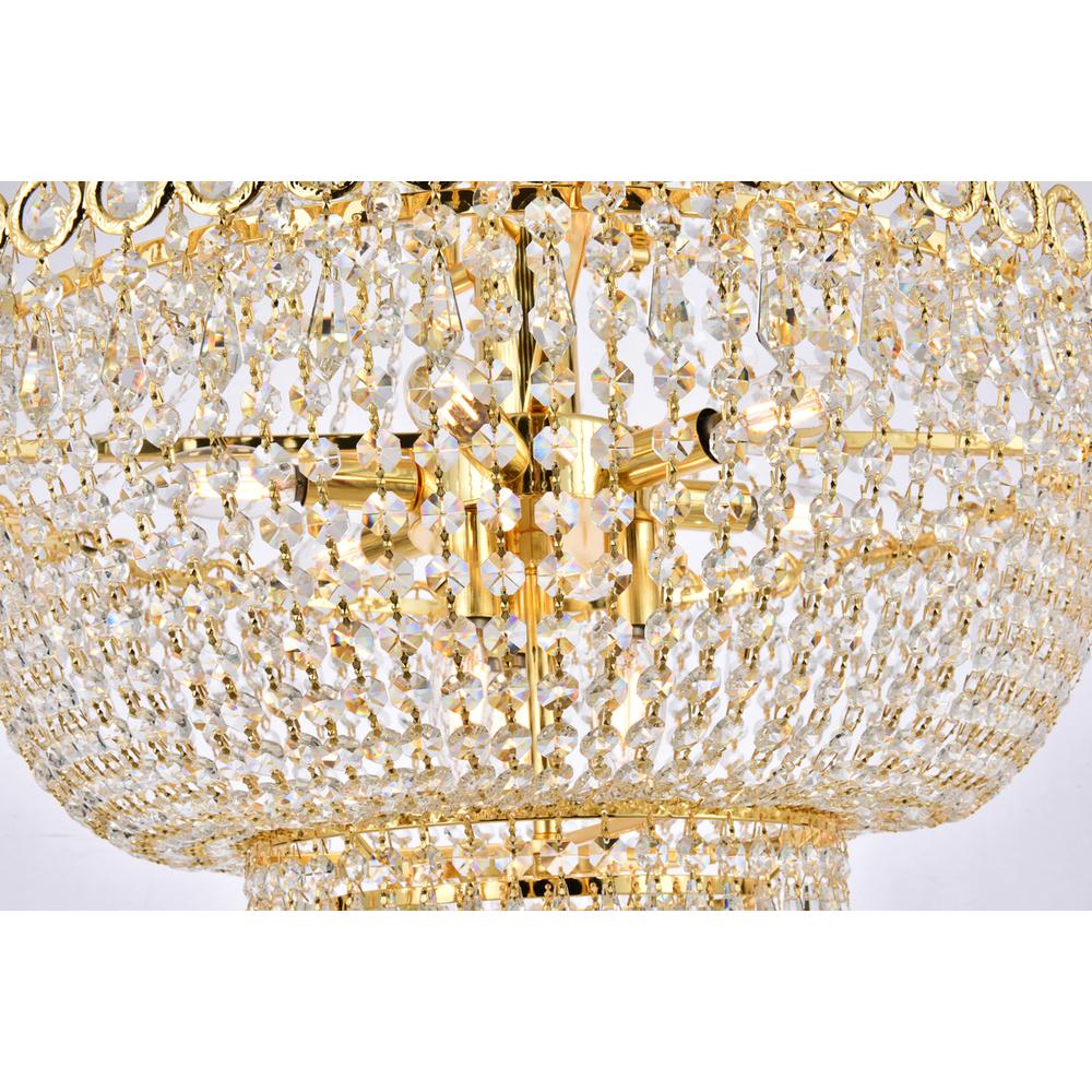Century 12 light Gold Chandelier Clear Royal Cut Crystal. Picture 5