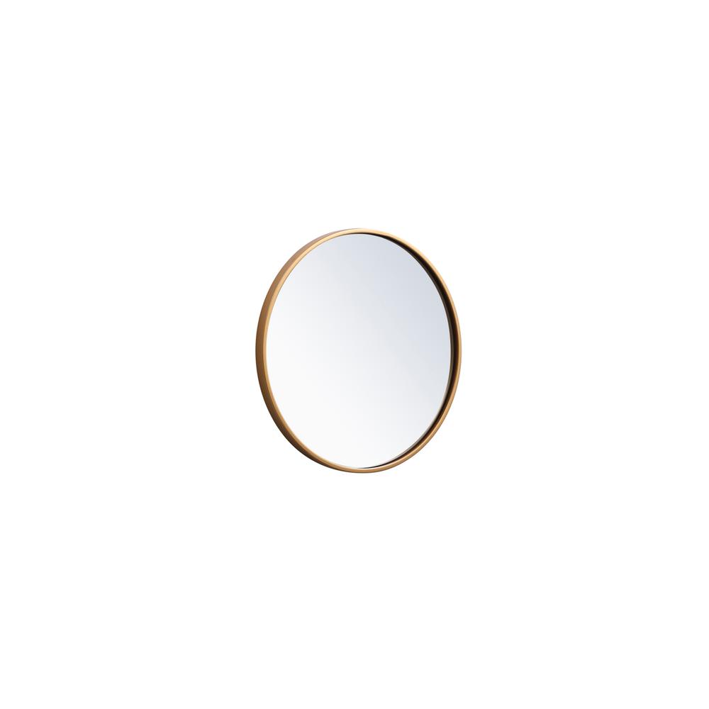 Metal frame round mirror 18 inch in Brass. Picture 5