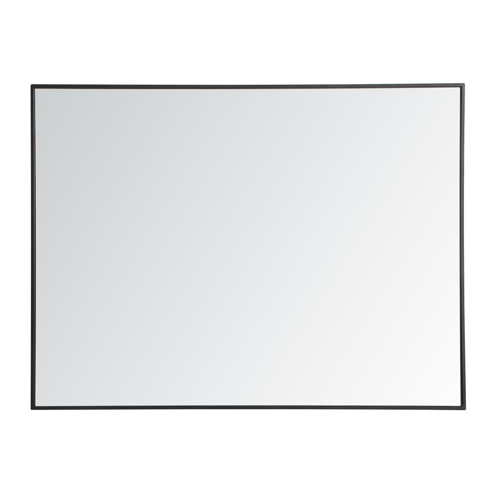 Metal frame rectangle mirror 36 inch in Black. Picture 4