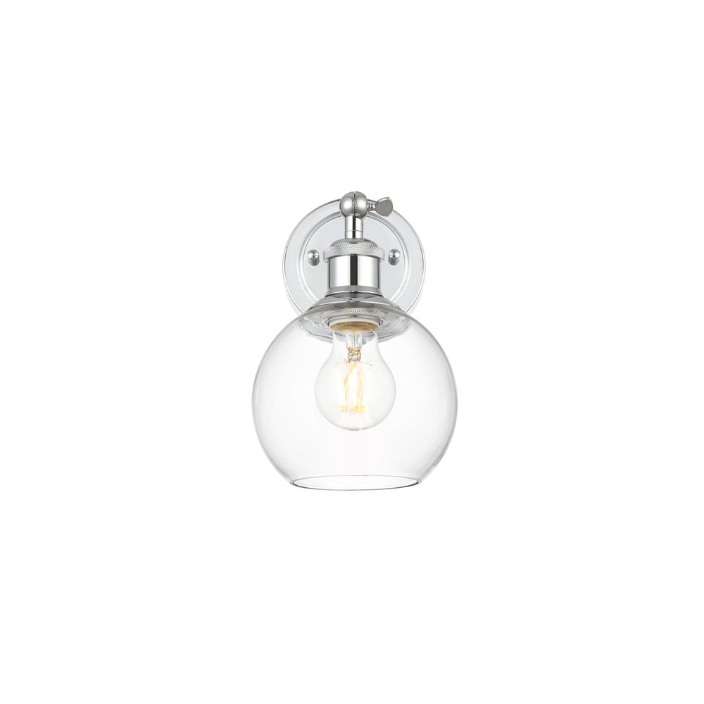 Kai 1 light Chrome and Clear Bath Sconce. Picture 1