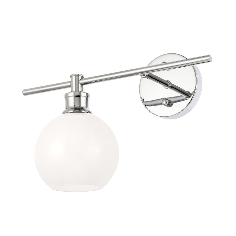 Collier 1 Light Chrome And Frosted White Glass Left Wall Sconce. Picture 4