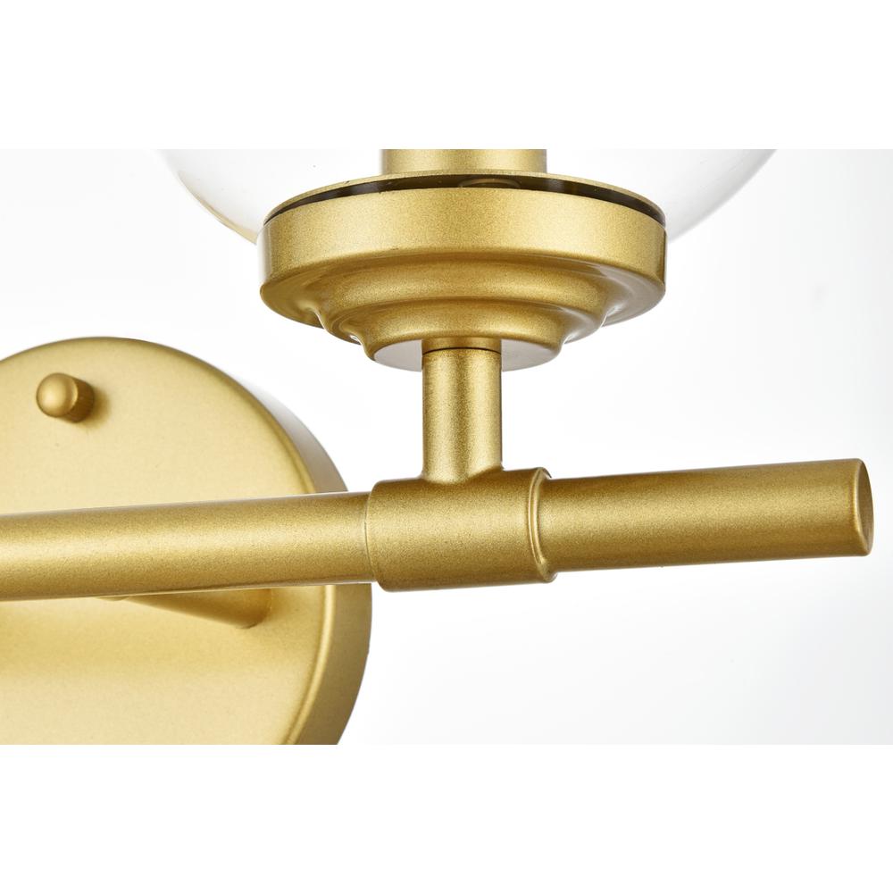 Ingrid 2 light Brass and Clear Bath Sconce. Picture 4